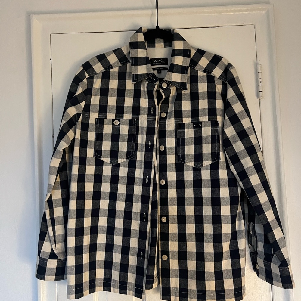 A.P.C. Black and White Checkered Shirt